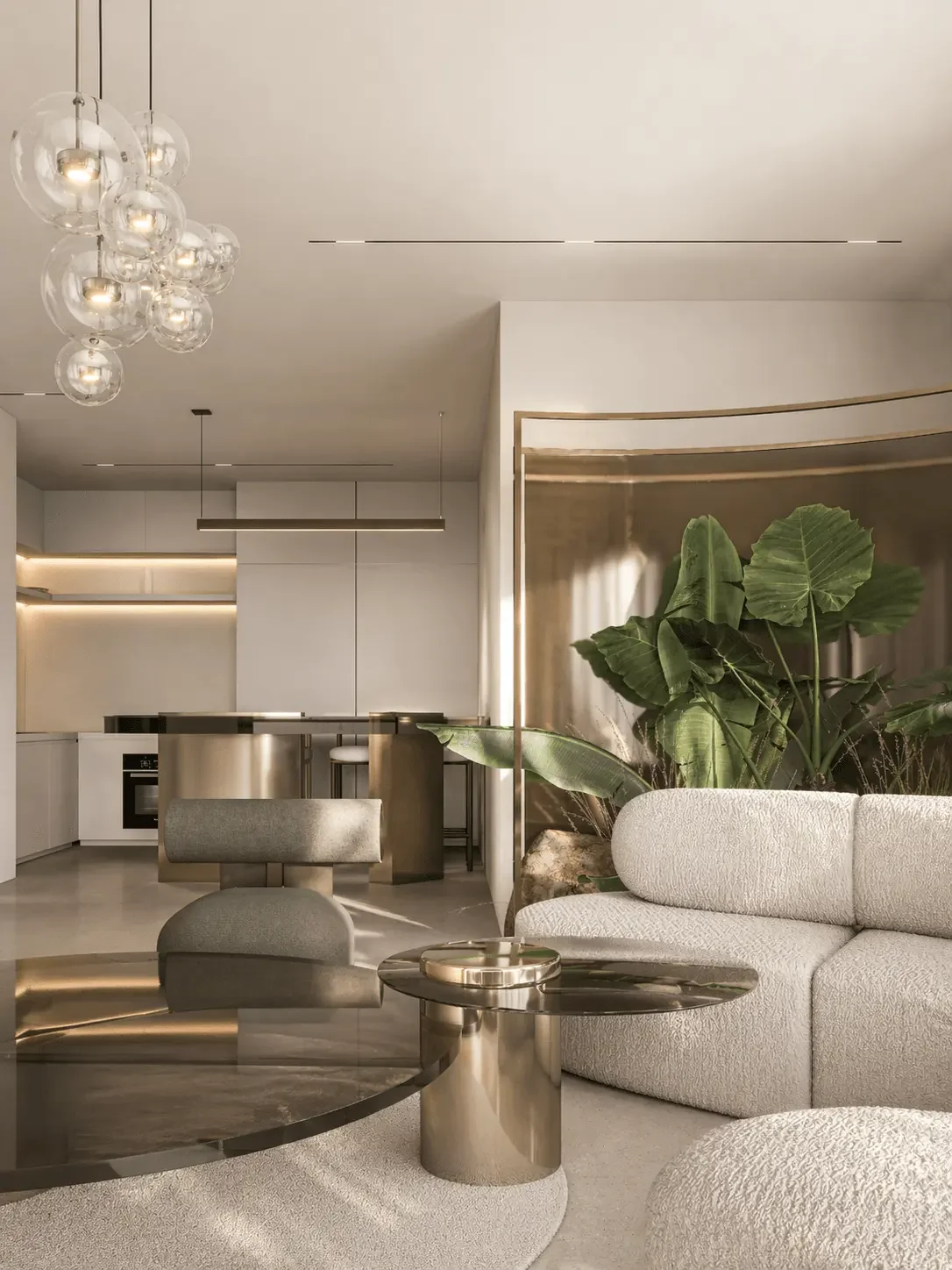 Apartment Design — social area, interior visualization (1)