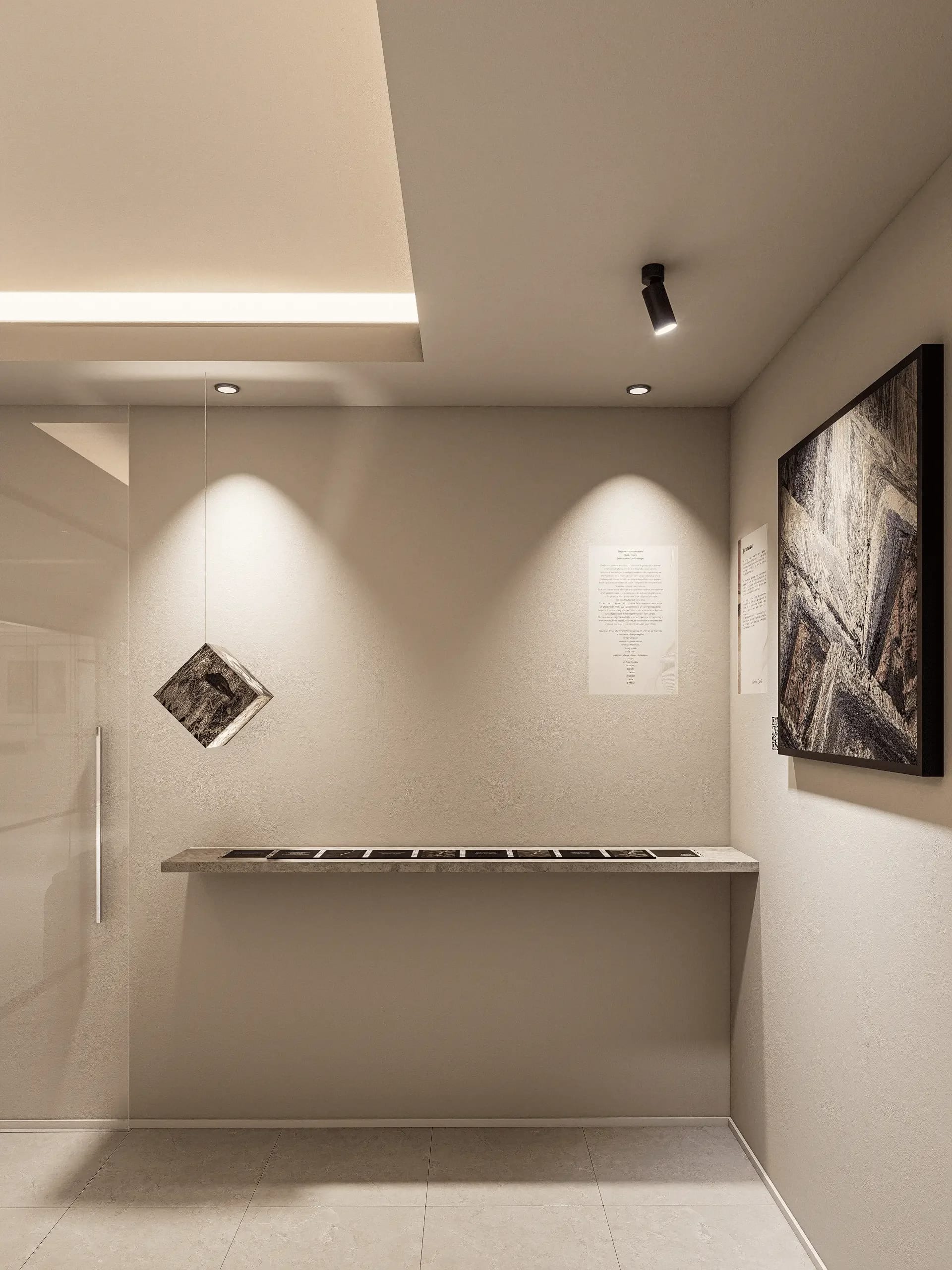 Claudia's Art Gallery — exhibition space, interior visualization (2)