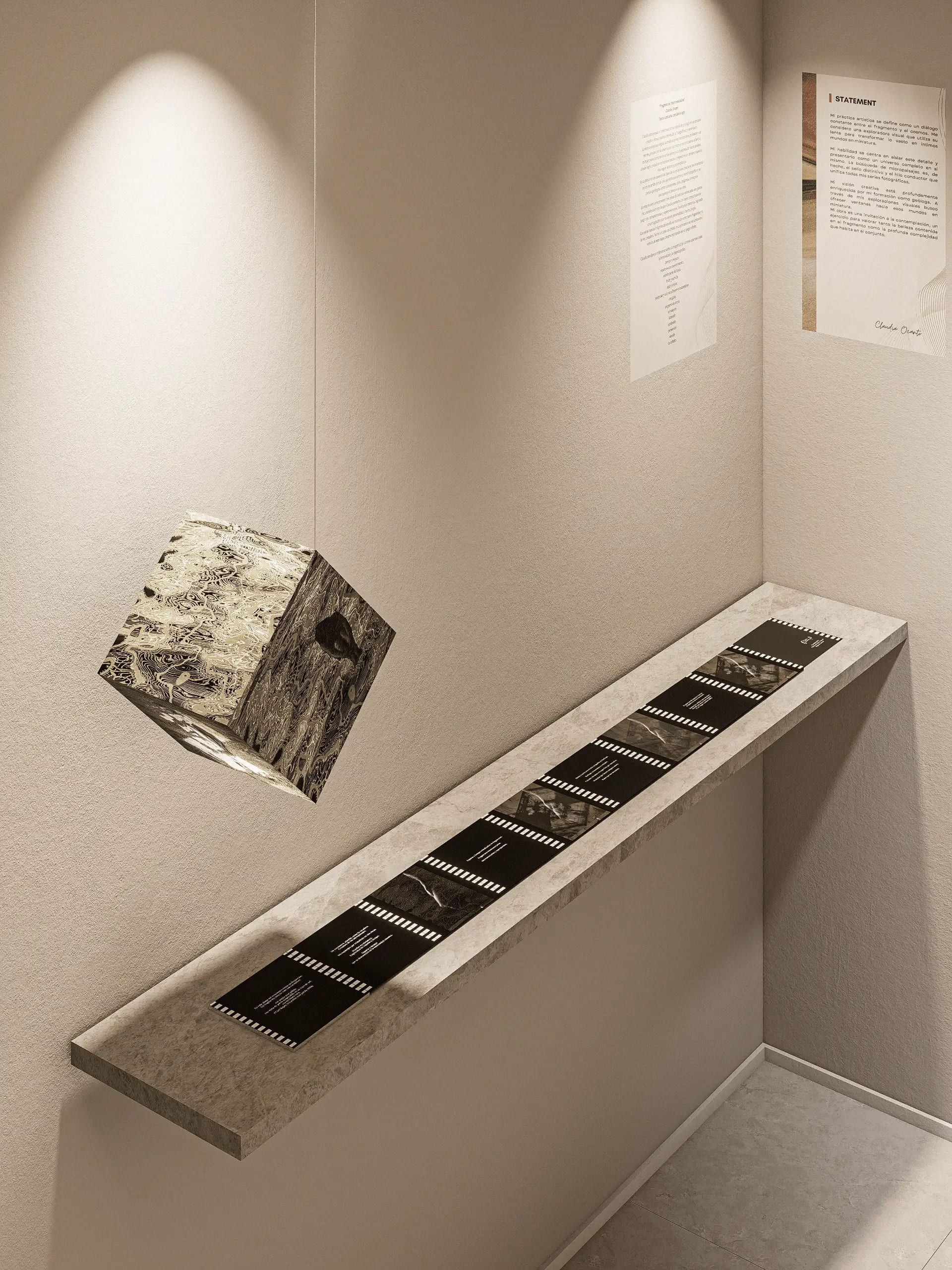 Claudia's Art Gallery — exhibition space, interior visualization (3)