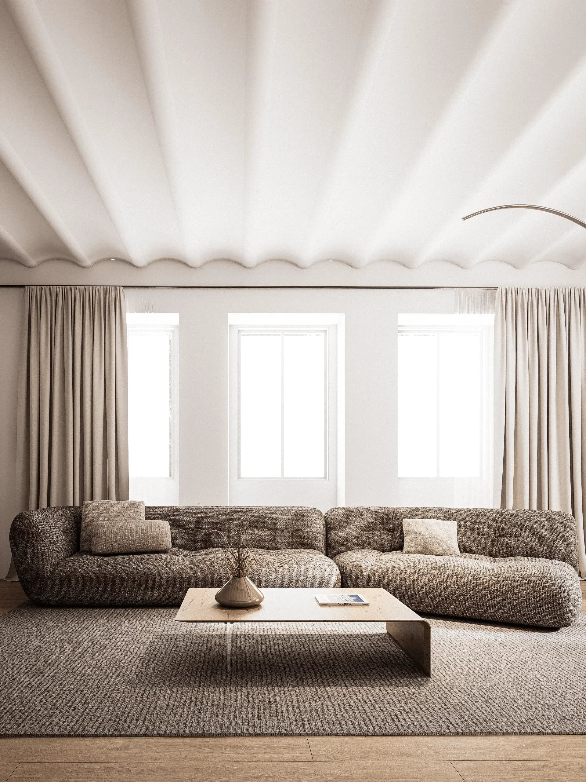 Tre Orologi — living area, interior visualization