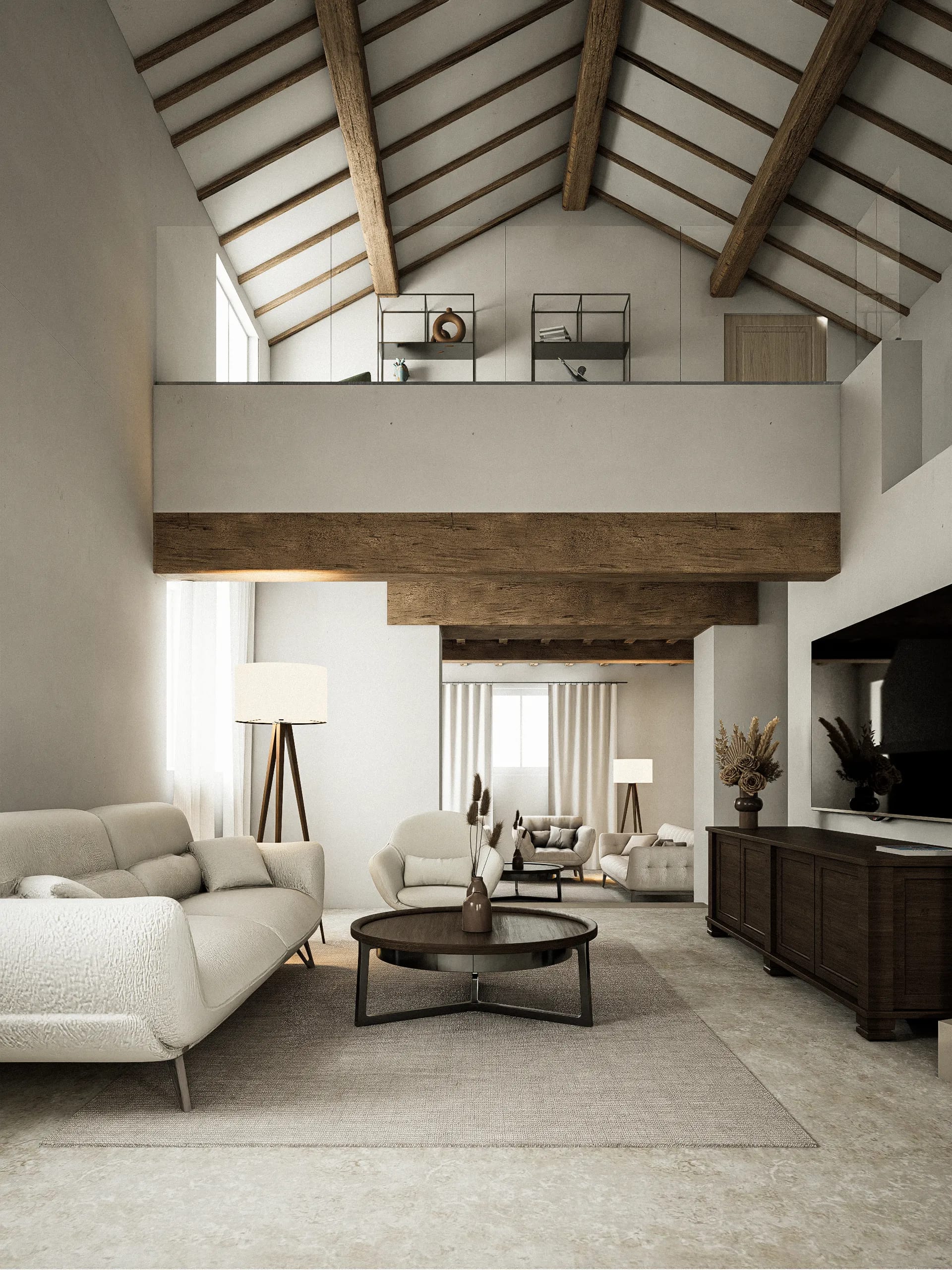 Casale Todi Salotto — living room, interior visualization (1)